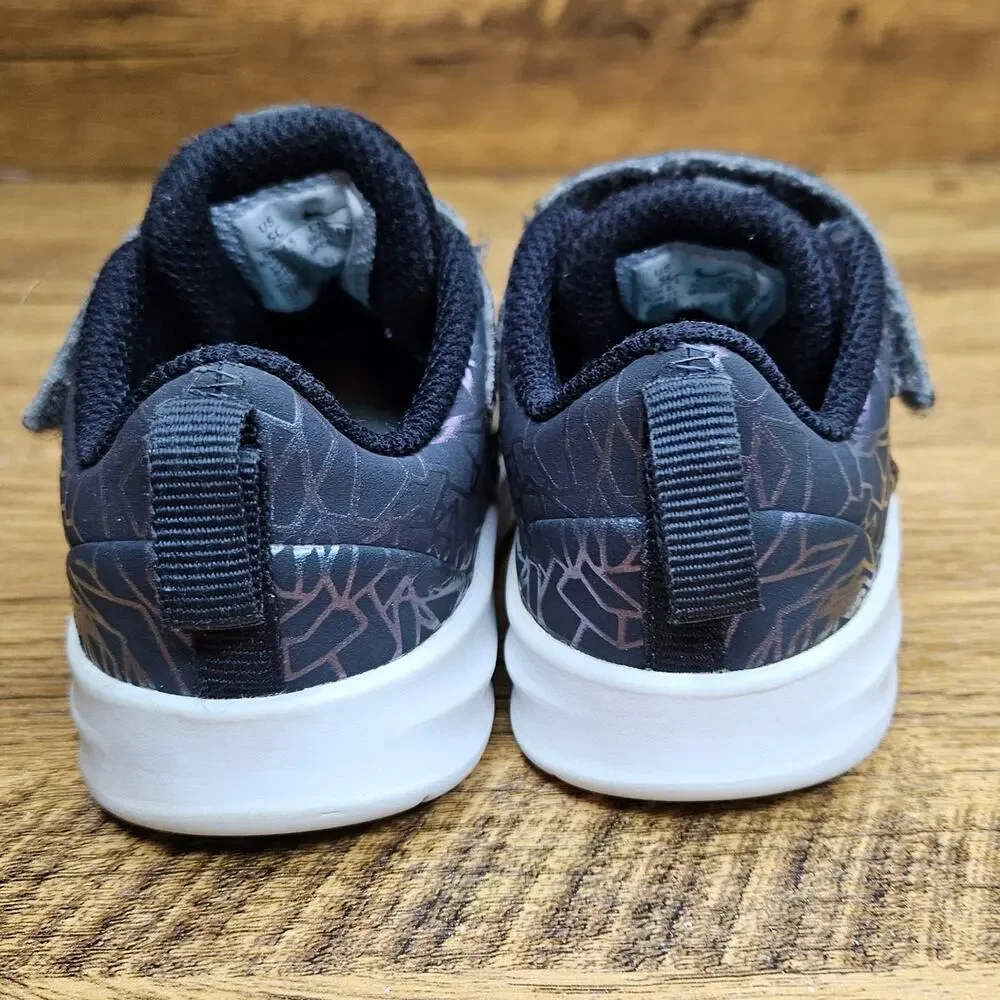 Nike Downshifter 9 Rebel Black hook loop sneaker sz 5 child